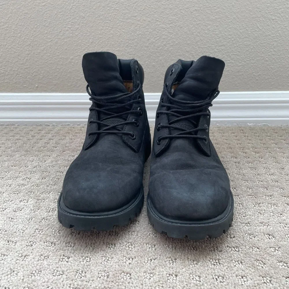 Timberland 12907 6-Inch Classic Boots Kids 7‎ Black Leather WATERPROOF Primaloft